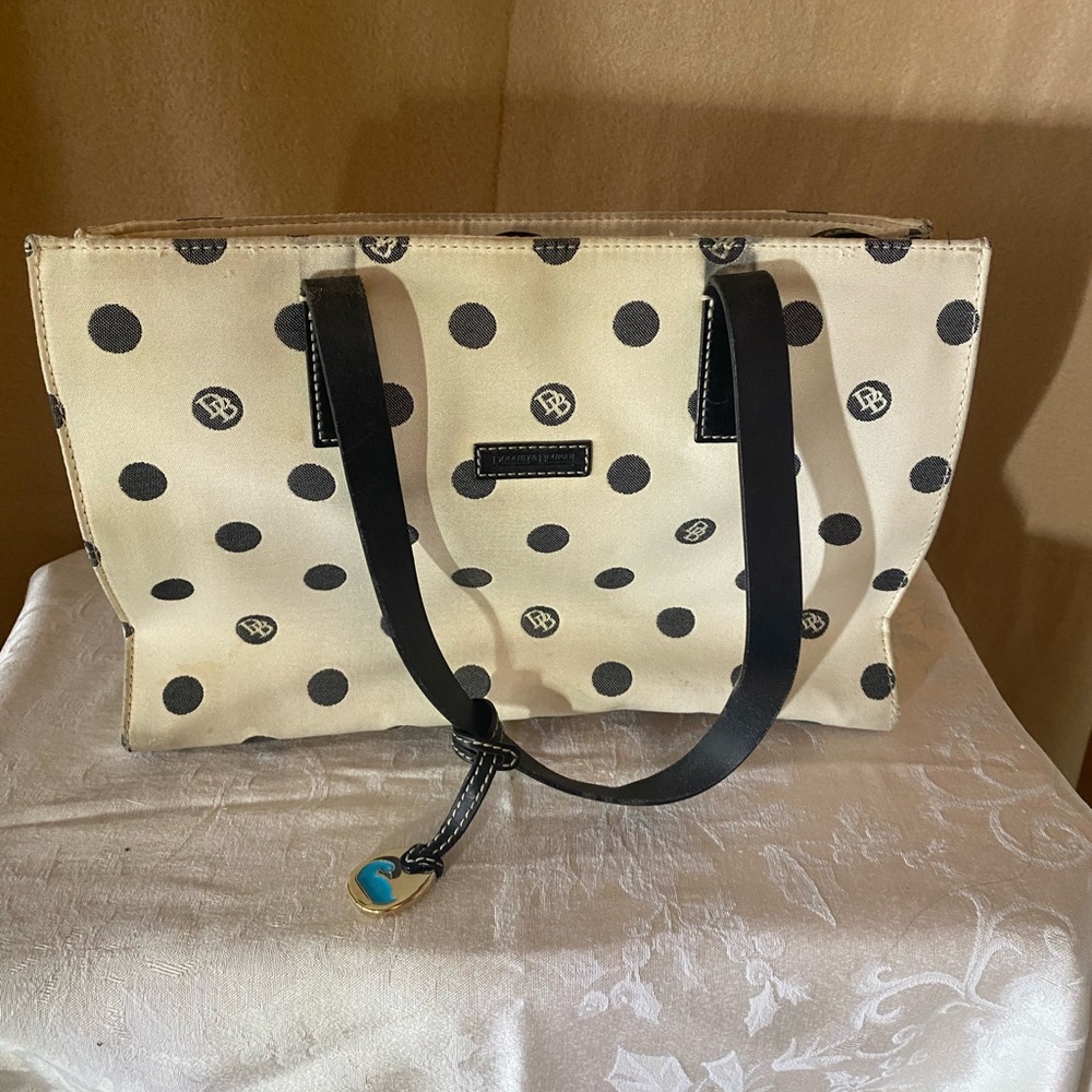 Dooney & Bourke black polka-dot purse